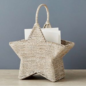 Pottery Barn Kids Silver Rope Star Basket